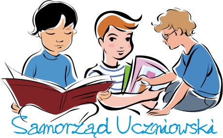Ilustracja przestawia uczniówi napis Samorzą Uczniowski